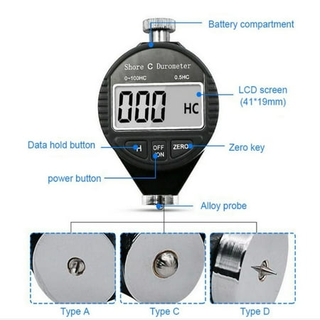 Color : A KASILU A/C/D Type Electronic Digital Hardness Tester Alloy Silicone Plastic Safety Tire Hardness Tester Tire Durometer Durable Color : A KASILU A/C/D Type Electronic Digital Hardness Tester Alloy Silicone Plastic Safety Tire Hardness Tester Tire Durometer Durable